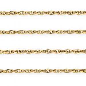 Rostfreier Edelstahl Schmuckzubeh&ouml;r Gliederkette Twist Gold