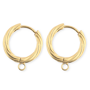 BY31&reg; Schmuckzubeh&ouml;r aus rostfreiem Edelstahl Ohrringe / Ohrstecker Twisted mit &Ouml;se Gold