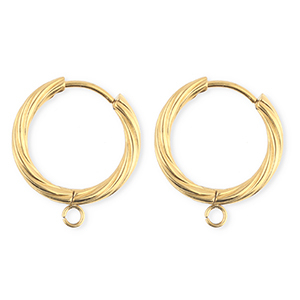 BY31&reg; Schmuckzubeh&ouml;r aus rostfreiem Edelstahl Ohrringe / Ohrstecker Twisted mit &Ouml;se Gold