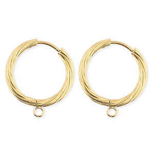 BY31&reg; Schmuckzubeh&ouml;r aus rostfreiem Edelstahl Ohrringe / Ohrstecker Twisted mit &Ouml;se Gold