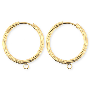 BY31&reg; Schmuckzubeh&ouml;r aus rostfreiem Edelstahl Ohrringe / Ohrstecker Twisted mit &Ouml;se Gold