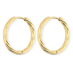 BY31&reg; Ohrringe aus rostfreiem Edelstahl / Creolen Twisted Gold