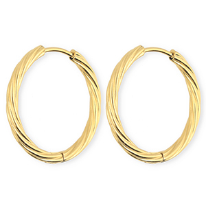 BY31&reg; Ohrringe aus rostfreiem Edelstahl / Creolen Twisted Gold