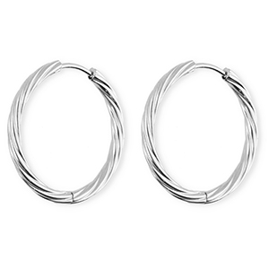BY31&reg; Ohrringe aus rostfreiem Edelstahl / Creolen Twisted Silver