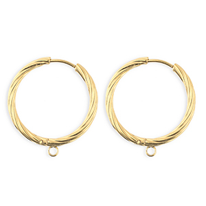 BY31&reg; Schmuckzubeh&ouml;r aus rostfreiem Edelstahl Ohrringe / Ohrstecker Twisted mit &Ouml;se Gold