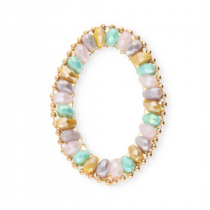 Top Facett Anh&auml;nger Oval Multicolour AB-gold