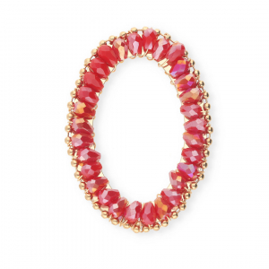 Top Facett Anh&auml;nger Oval Red AB-gold