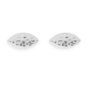 Rostfreier Edelstahl Schmuckzubeh&ouml;r Ohrringe / Ohrstecker Oval mit &Ouml;se Silver