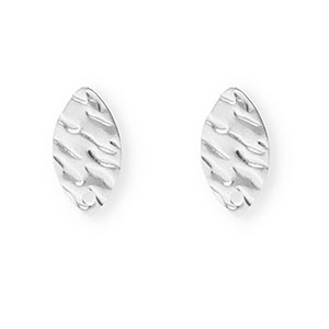 Rostfreier Edelstahl Schmuckzubeh&ouml;r Ohrringe / Ohrstecker Oval mit &Ouml;se Silver