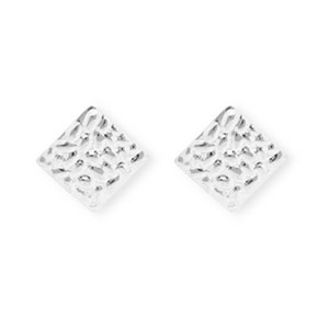 Rostfreier Edelstahl Schmuckzubeh&ouml;r Ohrringe / Ohrstecker Viereck mit &Ouml;se Silver