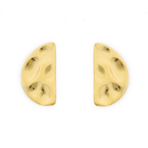 Stainless Steel - Rostfrei Stahl Schmuckzubeh&ouml;r Ohrringe&nbsp;/&nbsp;Ohrstecker Halbrund mit &Ouml;se Gold