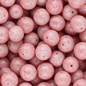 12 mm Glasperlen Vintage pink-white