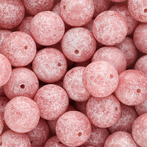 14 mm Glasperlen Vintage pink-white