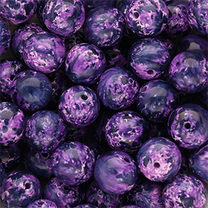 12 mm Glasperlen Multicolour purple