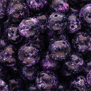 14 mm Glasperlen Multicolour purple