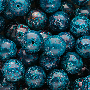 14 mm Glasperlen Multicolour teal