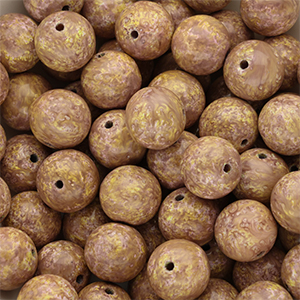 12 mm Glasperlen Light brown-yellow-white