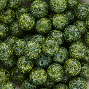 12 mm Glasperlen Multicolour green