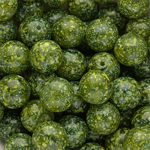 14 mm Glasperlen Multicolour green