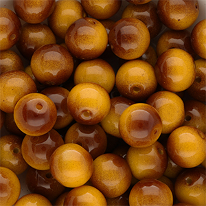 12 mm Glasperlen Brown-amber yellow
