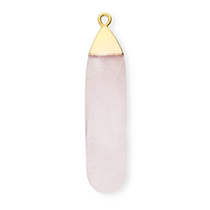 Naturstein Anh&auml;nger Quarz Tropfenform Light pink-gold