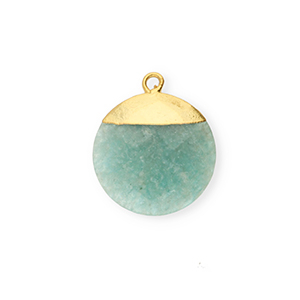 Naturstein Anh&auml;nger Feldspat Rund Green-white-gold