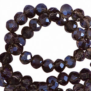 Top Glas Facett Perlen 4x3mm rondellen Russet brown-pearl shine coating