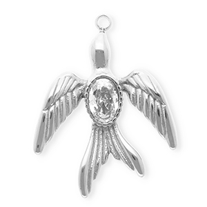 Anh&auml;nger aus rostfreiem Edelstahl mit Strass, Schwalbe Silver-crystal