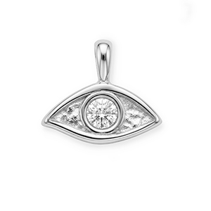 Anh&auml;nger aus rostfreiem Edelstahl mit Strass, Auge Silver-crystal