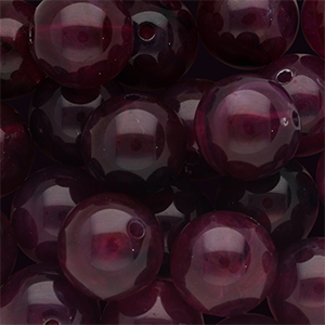 14 mm Acrylperlen Rund Aubergine purple-white marble