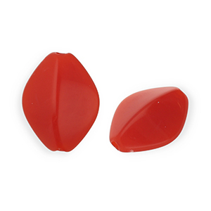 Acrylperlen Rhombus Red-white marble