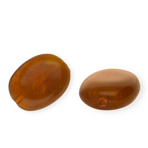 Acrylperlen Oval Brown-camel brown-white marble