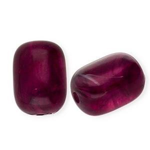 Acrylperlen Tube Aubergine purple-white marble