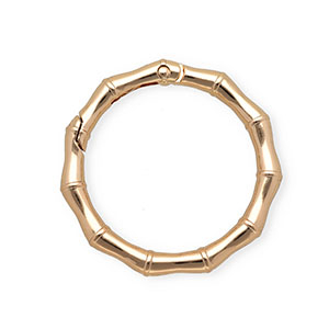 Zubeh&ouml;r f&uuml;r Schl&uuml;sselanh&auml;nger, Karabiner-Ring in Bambusoptik Gold