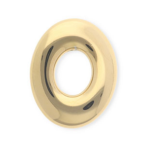 Schmuckzubeh&ouml;r Anh&auml;nger / Zwischenst&uuml;ck aus rostfreiem Edelstahl, Oval Gold