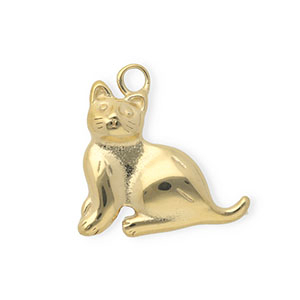 Anh&auml;nger aus rostfreiem Edelstahl, Katze Gold