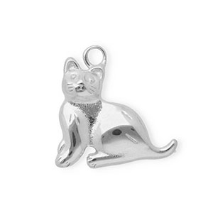 Anh&auml;nger aus rostfreiem Edelstahl, Katze Silver