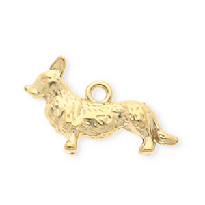 Anh&auml;nger aus rostfreiem Edelstahl, Hund Gold