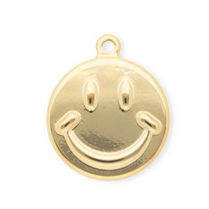 Anh&auml;nger aus rostfreiem Edelstahl, Smiley Gold