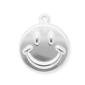 Anh&auml;nger aus rostfreiem Edelstahl, Smiley Silver