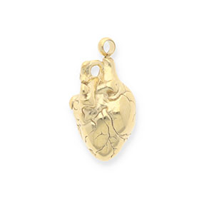 Anh&auml;nger aus rostfreiem Edelstahl, Anatomisches Herz Gold