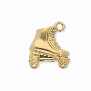 Rostfreier Edelstahl Anh&auml;nger, Rollschuh Gold