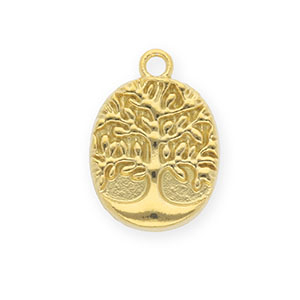 Anh&auml;nger aus rostfreiem Edelstahl, Lebensbaum Gold