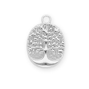 Anh&auml;nger aus rostfreiem Edelstahl, Lebensbaum Silver