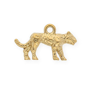 Anh&auml;nger aus rostfreiem Edelstahl, Leopard Gold