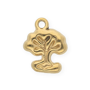 Anh&auml;nger aus rostfreiem Edelstahl, Baum Gold