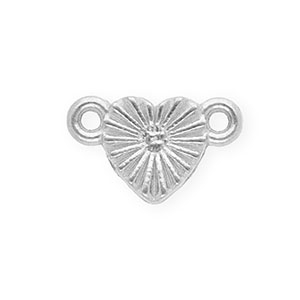 Schmuckzubeh&ouml;r Zwischenst&uuml;ck aus rostfreiem Edelstahl, Herz Silver