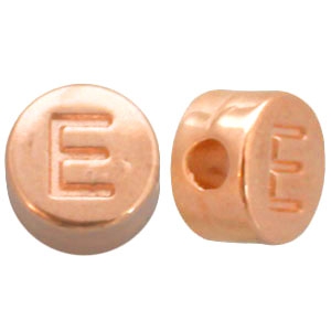 DQ Metall Perlen Buchstabe E Rosegold (Nickelfrei)