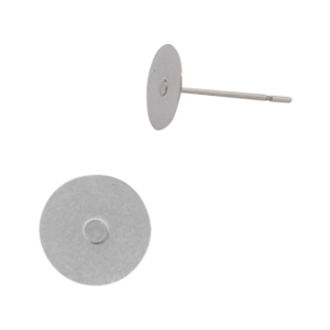 Ohrringe/Ohrstecker aus Stainless Steel - Rostfreiem Stahl f&uuml;r 7mm Cabochon und SS34 flatback Silber 