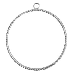 Metall Anh&auml;nger TQ Anh&auml;nger rund mit &Ouml;se 48mm Antique silber